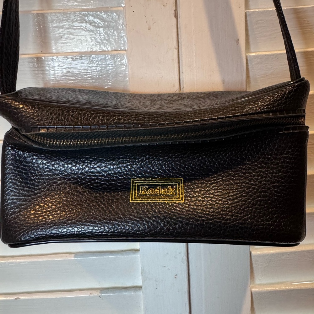 Vintage Kodak Camera Bag Black Crossbody Small Travel Case